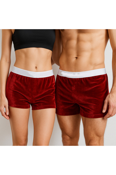NSMLİFE Men's New Year/Christmas Velvet Boxer, Gift Velvet Boxer Women's Model Nsm02Kbx01