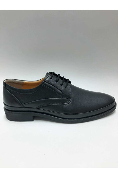 göray Tagy Genuine Leather Rubber Flexible Sole Lace-Up Black Winter Men's Shoes