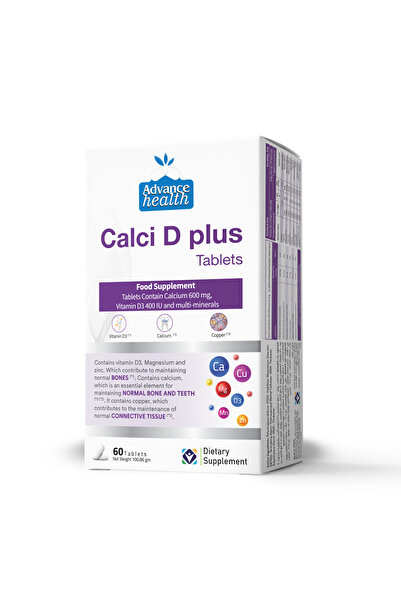 Advanced Health كالسي دي بلس كالسيوم 600 وحدة دولية وفيتامين د 400 وحدة دولية، 60 قرصًا من أدفانس هيلث.