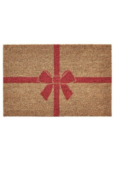 IKEA Vınterfınt paspas, kahverengi-kırmızı fiyonk 40x60cm