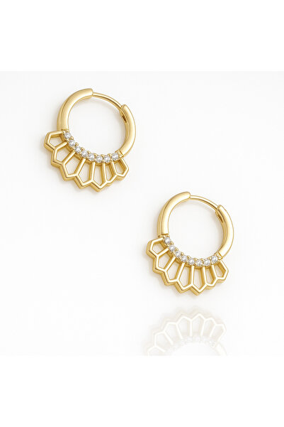 14K Gold Plated Bohem Hoop Küpe