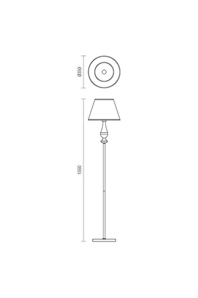 SMARTER Lampadar Fabiola 02-714, 1 x E27, 1550 mm, alama antica + bej, vintage