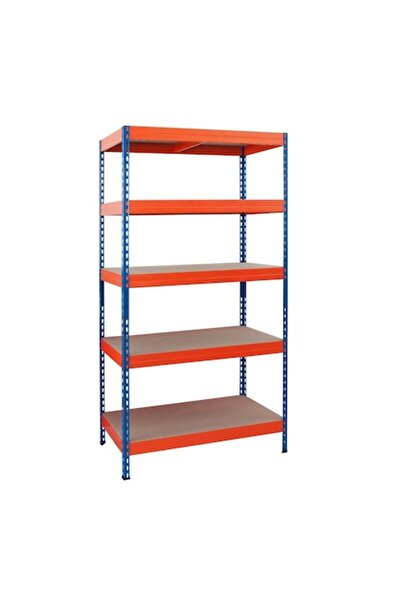 OEM Raft metalic depozitare, 192 x 100 x 50 cm, portocaliu + albastru, 300 kg...