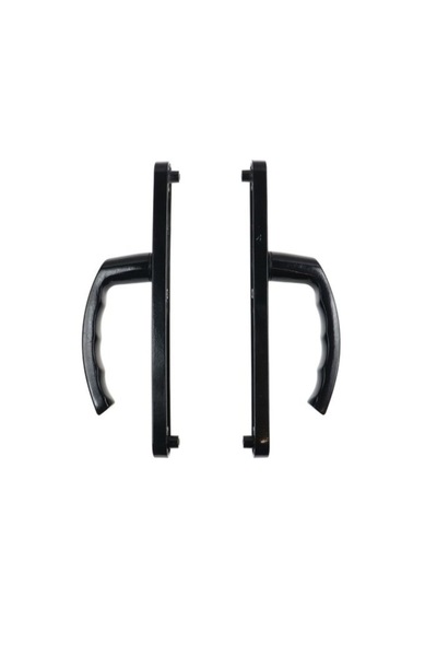 Yale PVC door handle, with escutcheon, 35 A023 3P 92 5601, for cylinder, metal, black, 92 mm