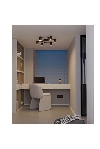 SMARTER Webb 01-4048 ceiling light, 6 x GU10, matt black, modern