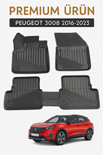 Black Gold Peugeot 3008 2016–2023 Uyumlu 3D Oto Paspas Premium