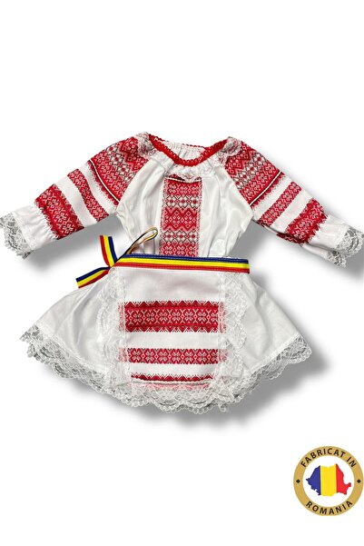 Inovius Rochita Traditionala fetite cu brau Tricolor - TDPITI18 3 Luni