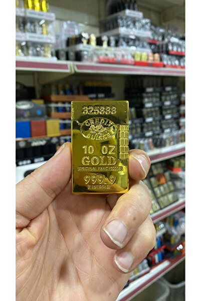 KUZEYMAK Tutuştur Altın Külçe Tasarımlı Metal Çakmak