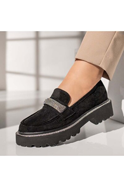 Modlet.ro Women's black suede casual shoes MOD11874