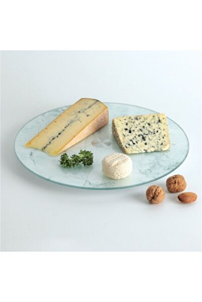 FİVE White marble effect glass turntable, Five, 32 cm