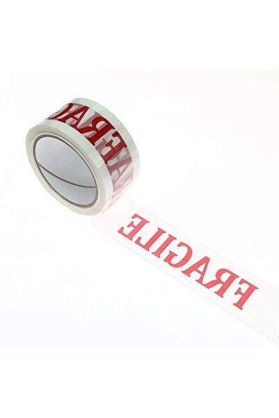 OEM Packaging tape, Fragile, with BoPP backing, white + red, 60 m x 50 mm