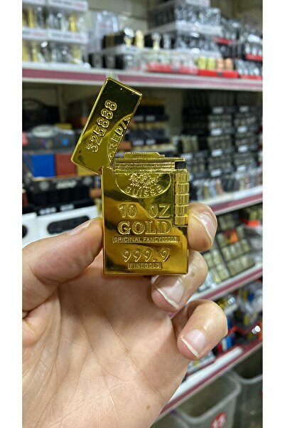 KUZEYMAK Tutuştur Altın Külçe Tasarımlı Metal Çakmak