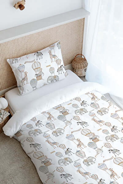 Tuğba Kuğu Σετ Παπλωματοθήκη για μονό κρεβάτι (160x220) - Σειρά Pureline - Dreamland Safari