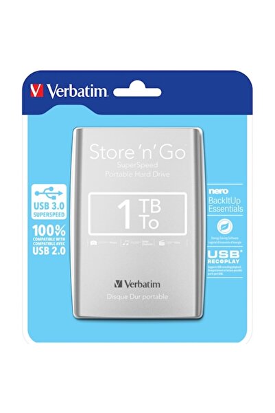 Verbatim HDD extern Store 'n' Go Portable 1TB 2.5" USB 3.0, Argintiu