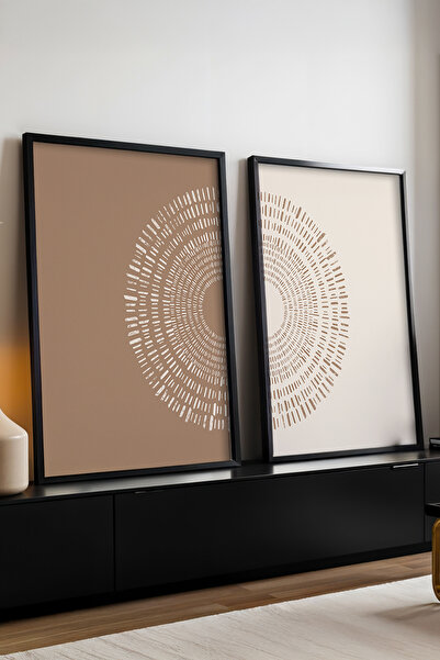 huhuli Ahşap Siyah Çerçeveli 2’li Modern Tablo huhu251