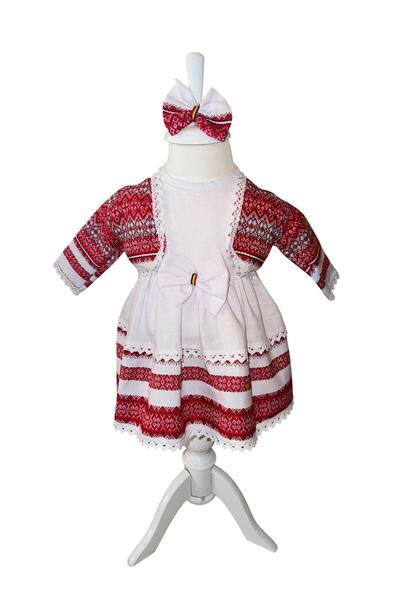 Inovius Rochia traditionala pentru fetite - cu bentita - TDPITI32 3 Luni