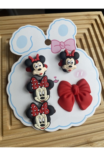 PABS Minnie and Mickey Mouse Elastic 5-Piece Girls' Buckle-Red