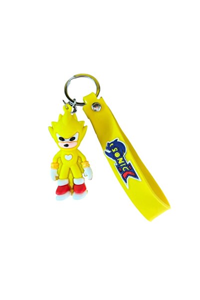 GenelTedarik حلقات مفاتيح سيليكون ملونة - صفراء سونيك