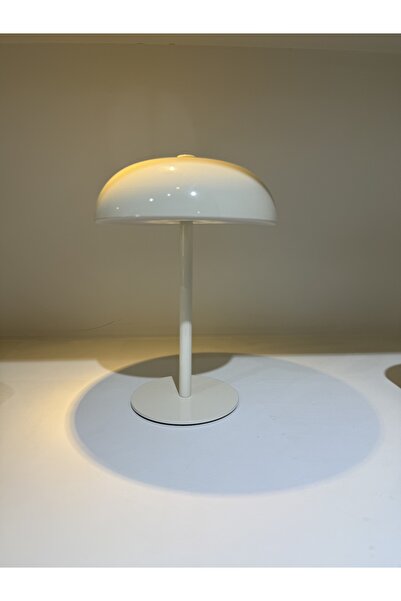 DECORİS HOME & ACCESSORIES Krem Şarjlı Mantar Masa Lambası