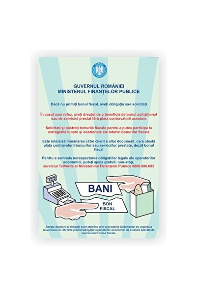 OEM Indicator informare Solicitati bon fiscal, PVC, 30 x 20 cm