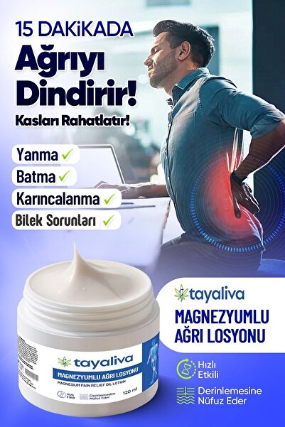 Tayaliva Magnezyumlu Ağrı Giderici %100 Doğal - Ayak Yanması,Sinir Ağrıları,Bel ve Boyun