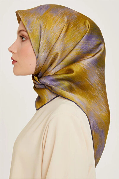 Armine Soyut Desenli Twill Saf İpek Eşarp 9221D