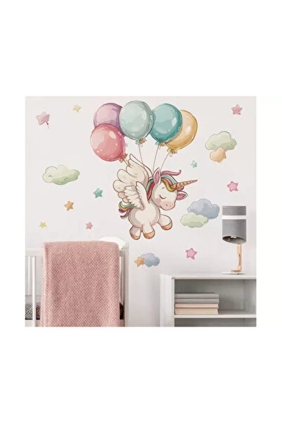 Inovius Sticker Perete Autocolant Unicorn si Baloane - 52x65cm - 92020