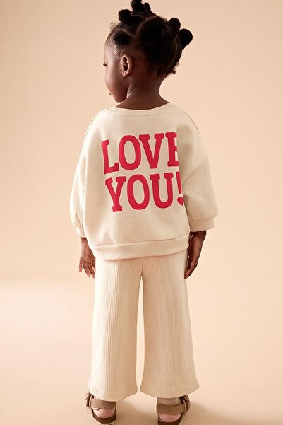 Monila Σετ κοριτσίστικο με στάμπα καρδιάς με 3 κλωστές από βαμβακερό ύφασμα ε...