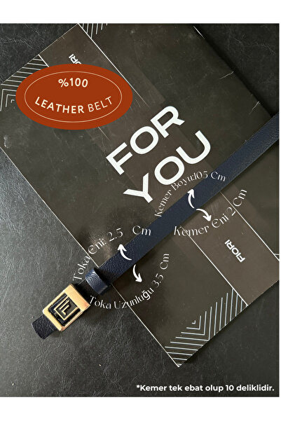 Fiori Genuine Leather Women's Belt with F Logo and Gold Buckle, Gold Women's Belt, Trouser Belt, Coat Belt