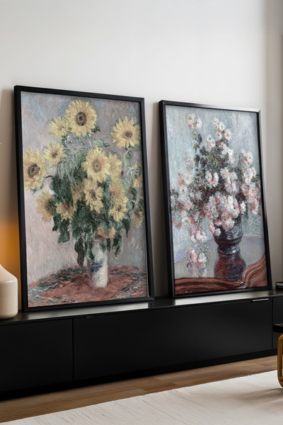 huhuli Ahşap Siyah Çerçeveli 2’li Modern Tablo huhu279