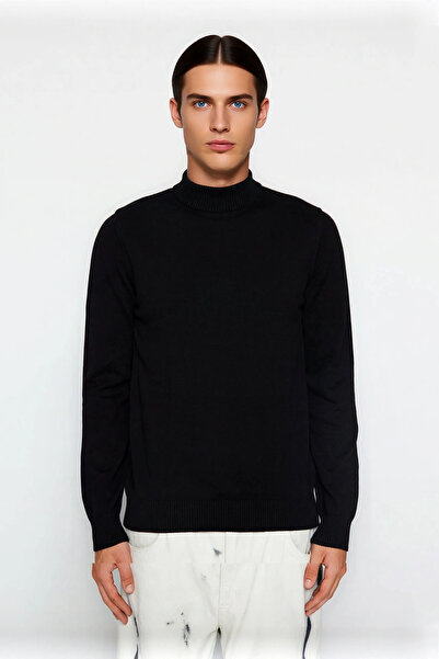 PayBuy Men's Fitted 100% Cotton Half Turtleneck Basic Knit Sweater Ideal for Winter Elegance High Quality