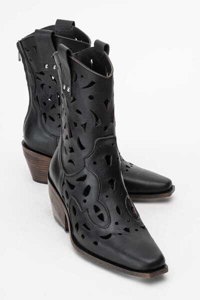 Zeynep Sıradağlı Γυναικείες μπότες Heydelin από γνήσιο δέρμα, μαύρες μπότες W...