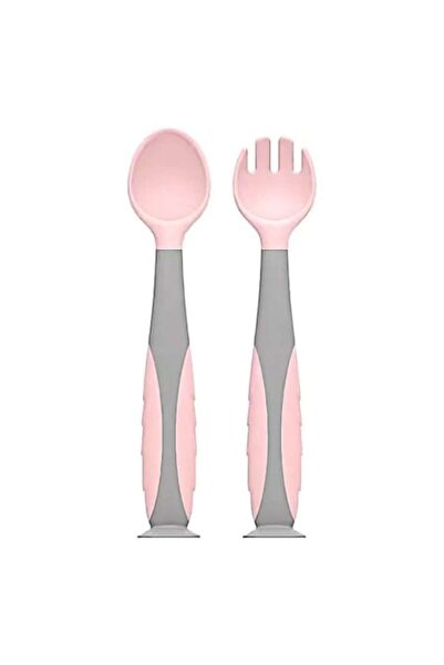 U-Grow Set tacamuri linguriță și furculiță U-Grow, roz, 6 luni+, ergonomic, f...