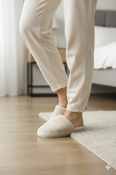 Deniz Terlik Unisex Closed-Front Winter Silent Sole House Slippers