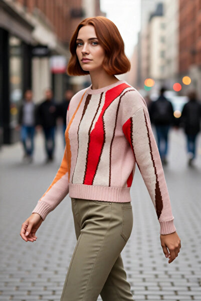 PayBuy Tricotaj pentru femei, cu croiala obișnuită, cu blocuri de culoare, cu...