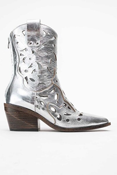 Zeynep Sıradağlı Heydelin Kadın Hakiki Deri Lame Western Bot