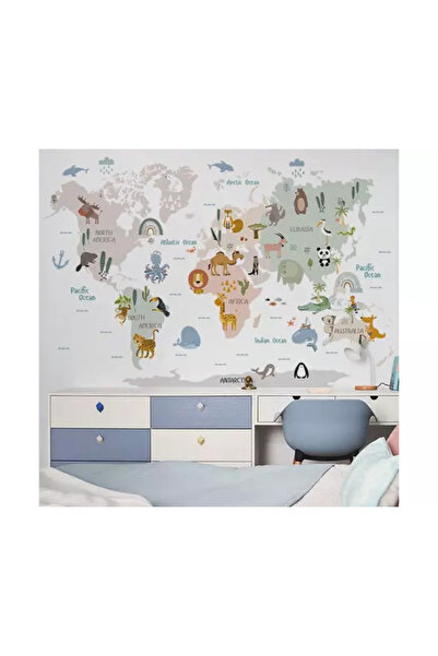 Inovius Sticker Perete Autocolant Harta Lumii 87x58 cm - 63734