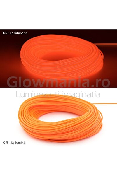 PROCART Sârmă electroluminiscentă flexibilă neon, fir EL, 5 mm, portocaliu