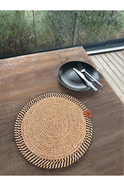 Home Inn Home Textile Wicker Look American Tablecloth-Stain Resistant Brown 33 X 33 cm