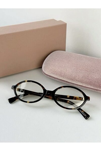 LOOKUP NEW Defne 52 Ekartman Round Oval Bone Transparent Women Men Unisex Blue Light Protection Screen Glasses