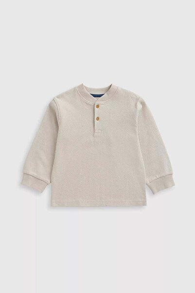 MOTHERCARE Cream Bubble Henley T-Shirt