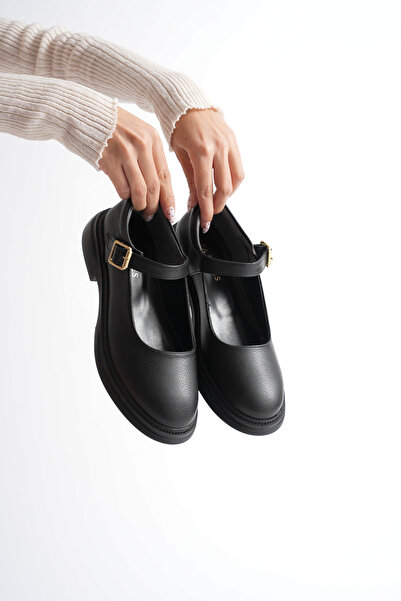 Adım Dünyası Pantofi Mary Jane cu toc mic, negru-bej, pentru femei, model ele...