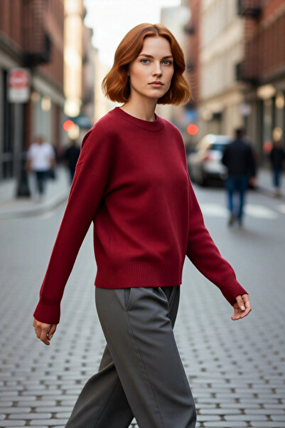 PayBuy Tricotaje de bază oversize pentru femei, cu gâtul rotund, cu mâneci lu...