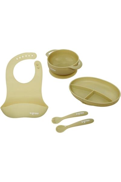 U-Grow Set diversificare 5 piese din silicon pentru bebelusi U-Grow, contine ...
