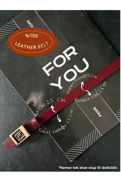 Fiori Genuine Leather Women's Belt with F Logo and Gold Buckle, Gold Women's Belt, Trouser Belt, Coat Belt