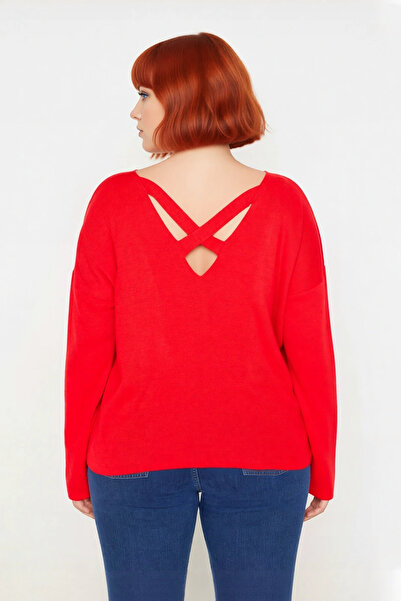 PayBuy Women's Plus Size Relaxed Fit Acrylic Solid Pattern Knitwear Sweater Stylish Choice for Winter Daily Outfits