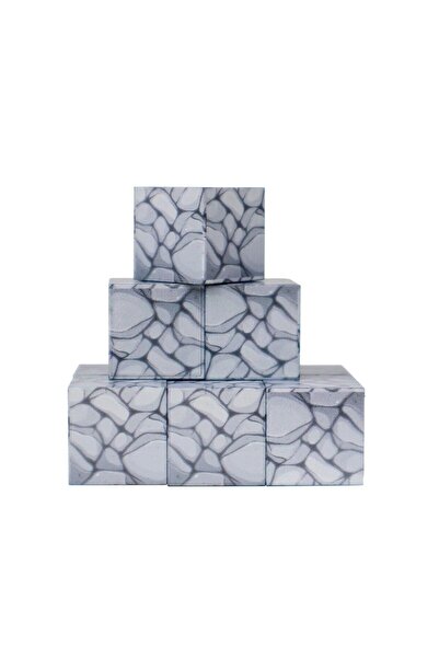 hak-iş oyuncak Megacraft Magnetic 9 Piece Mine Blocks - Light Gray Stone