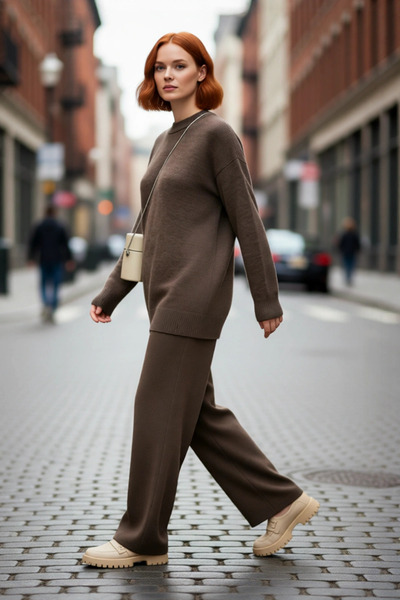 PayBuy Tricotaj pentru femei, cu model simplu, cu decolteu rotund, pulover, ideal pentru purtarea zilnică, cu mânecă lungă, confortabil