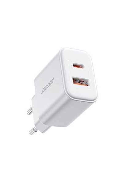 20w PD+QC 3.0 ÇİFT PORTLU HIZLI ŞARJ CİHAZI USB-A TYPE-C BEYAZ