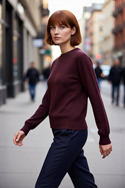 PayBuy Pulover de tricotat ecru, cu croială obișnuită, cu gât rotund, pentru ...